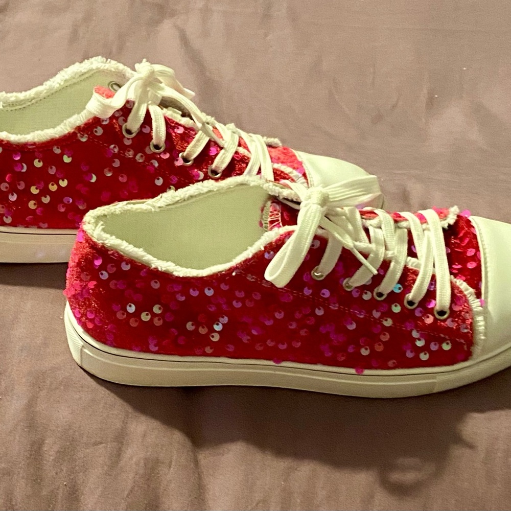 Pink Sequin Sneakers